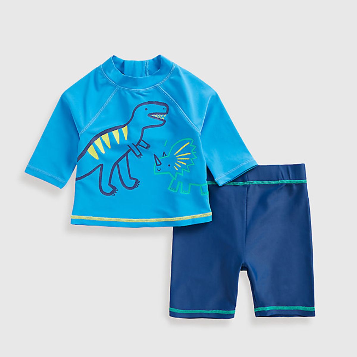 Mothercare Baby Boy Swimwear Dinosaur Sunsafe Rash Vest and Shorts
